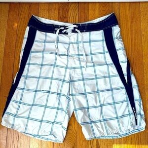 Kirra Mens Plaid Board Shorts Swim Trunks Size 38